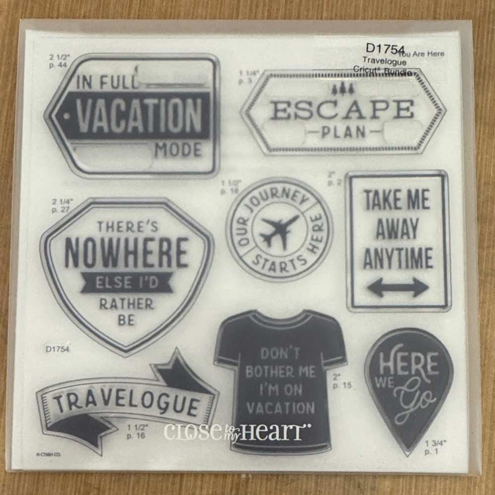 Close To My Heart Travelogue Clear Stamps - Black Travel Icons